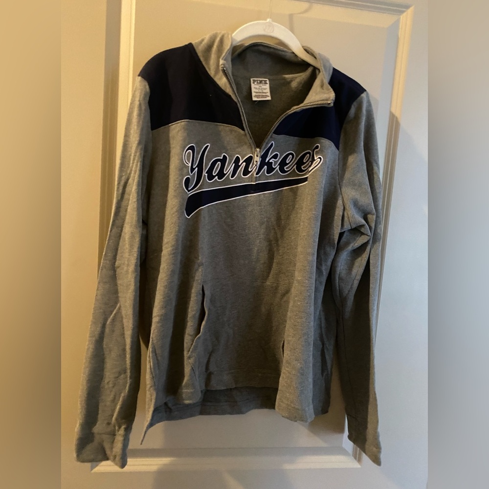 VS Pink Yankees quarter zip - Size L.